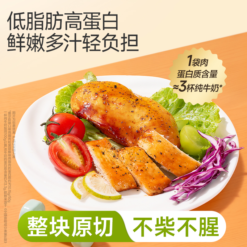 【三只松鼠_鸡胸肉550g】黑椒奥尔良味饱腹代餐即食解馋零食BY