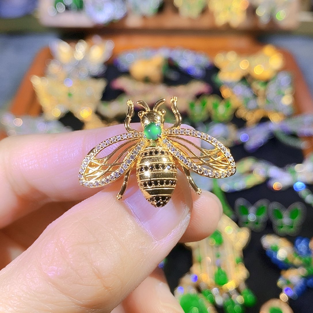 吊坠(不含链)银S925镶嵌翡翠