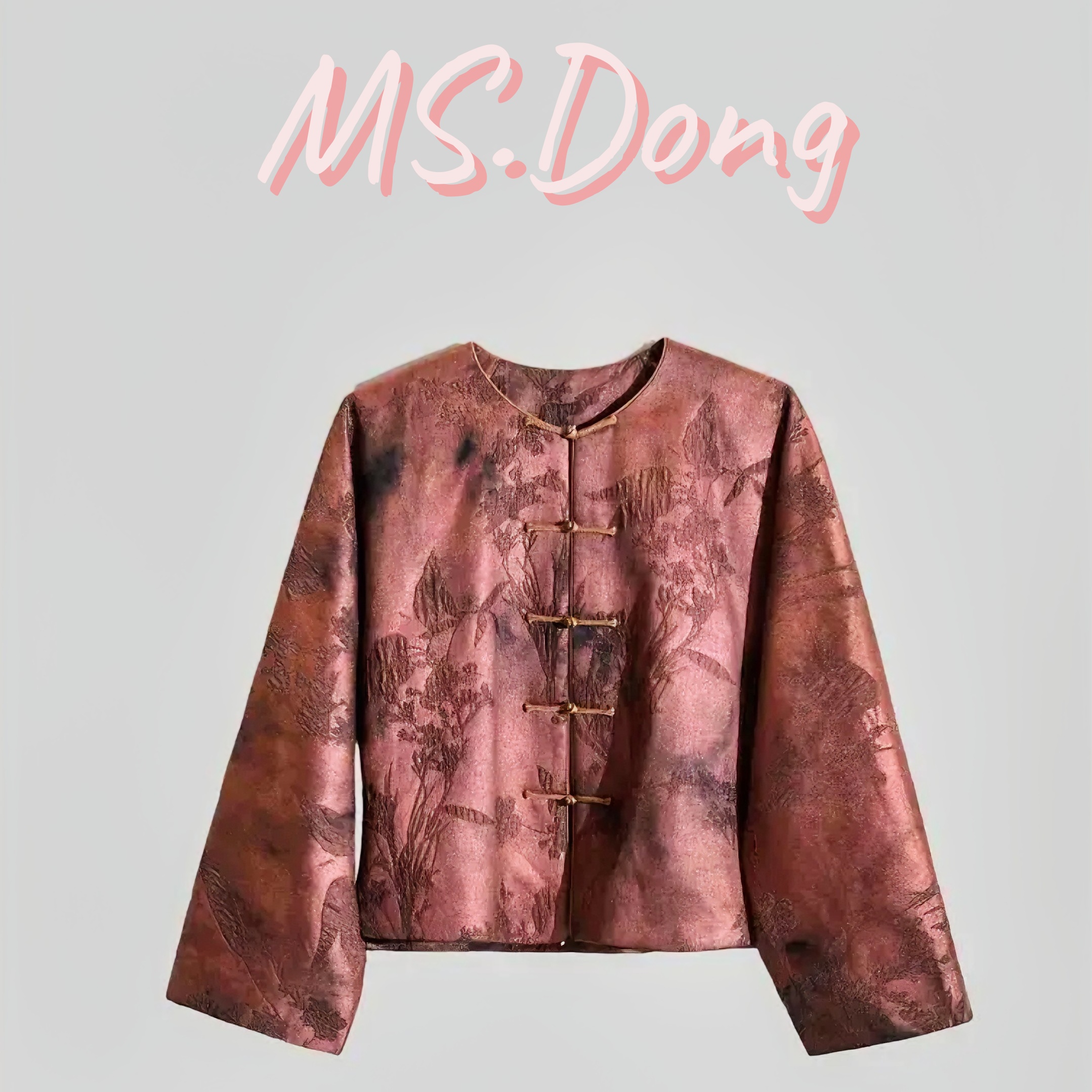 [董小姐]新中式国风女款冬季圆领中襟薄棉服