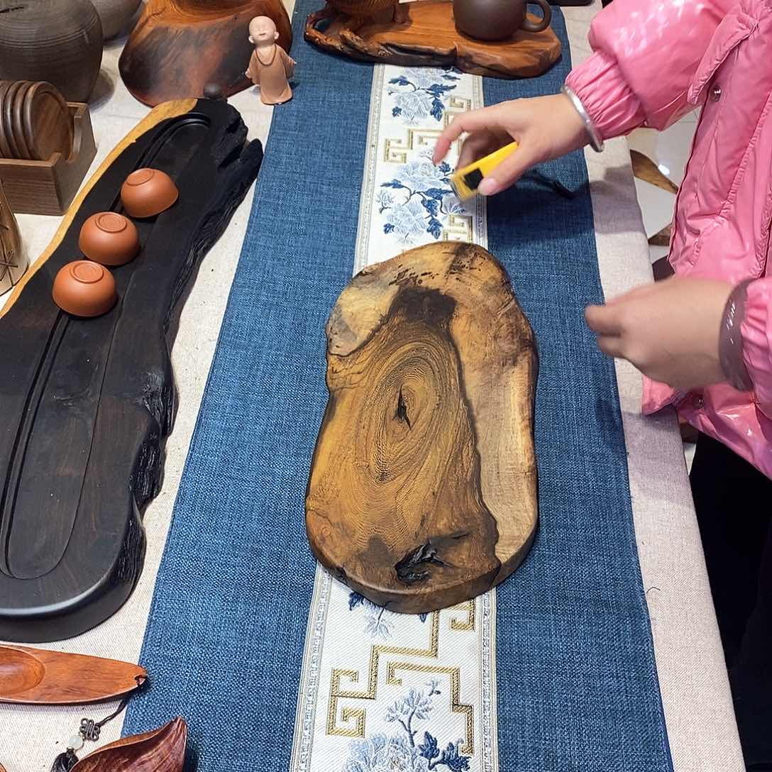 02缅甸鸡翅木干泡盘