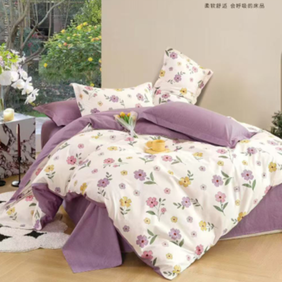 清沐家纺纯棉定制-纯棉高支高密斜纹面料-伊人梦-AB版