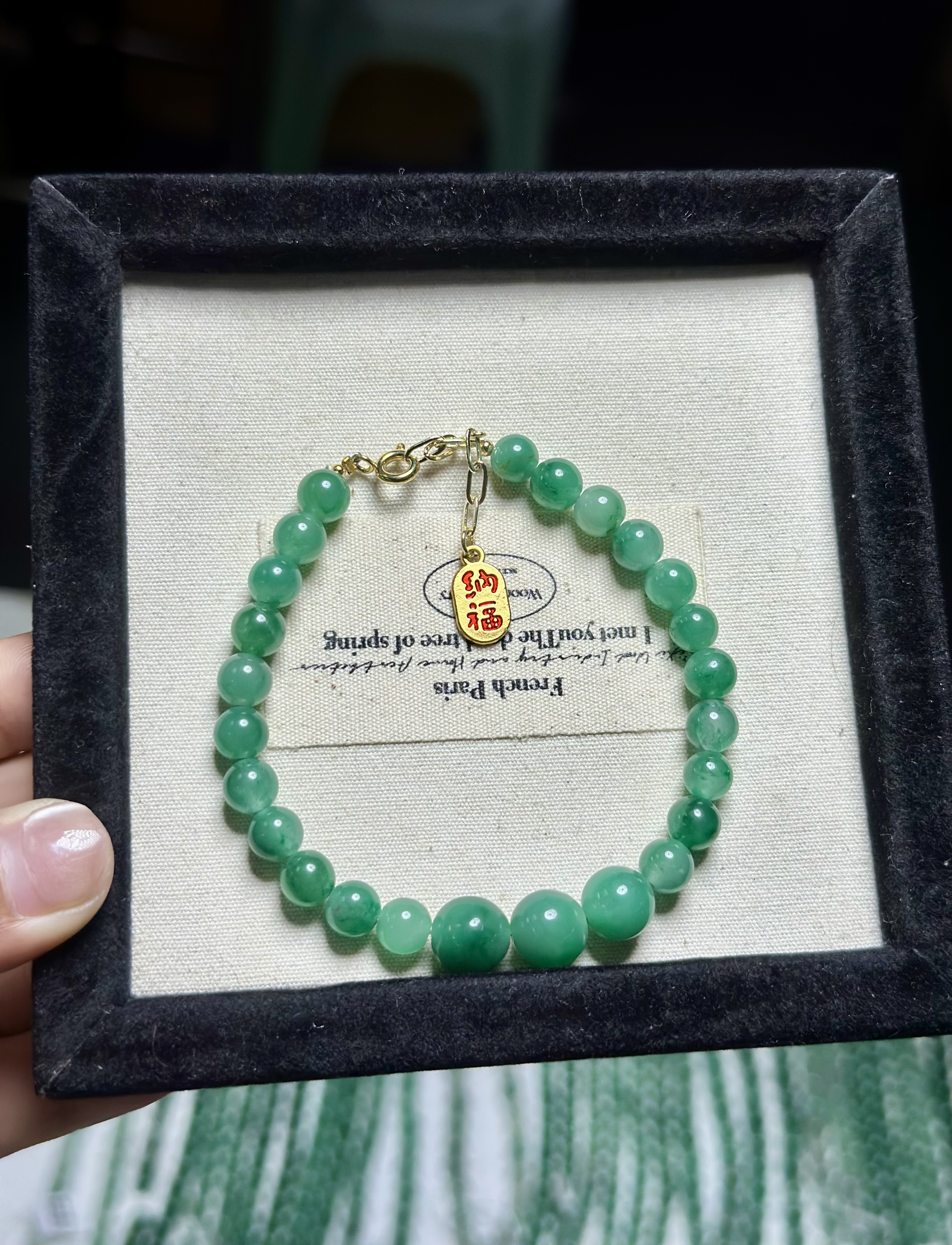 非洲翠满绿圆珠手串纳福招财（工厂直销）玉手镯