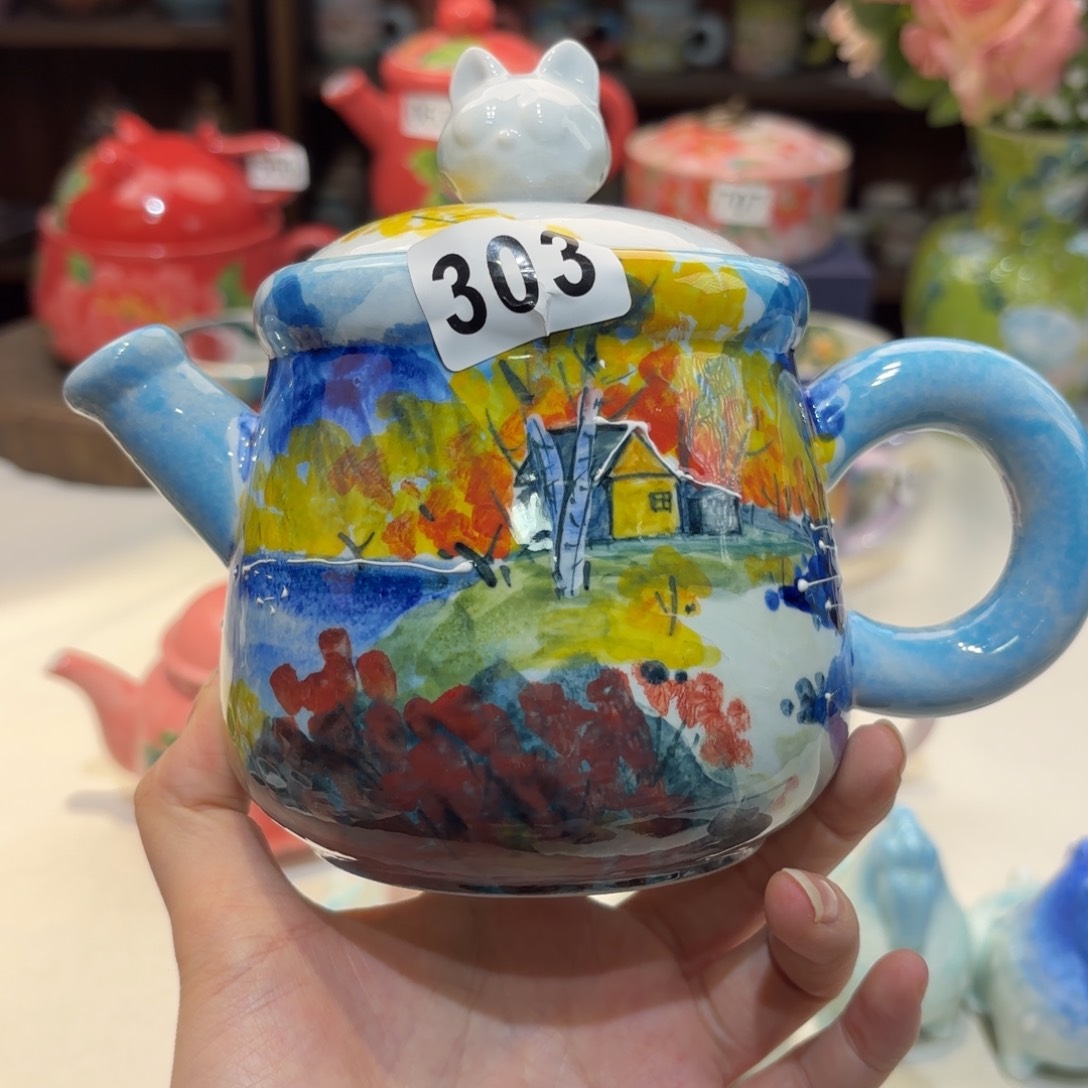 景德镇手绘高温釉下彩陶瓷茶具