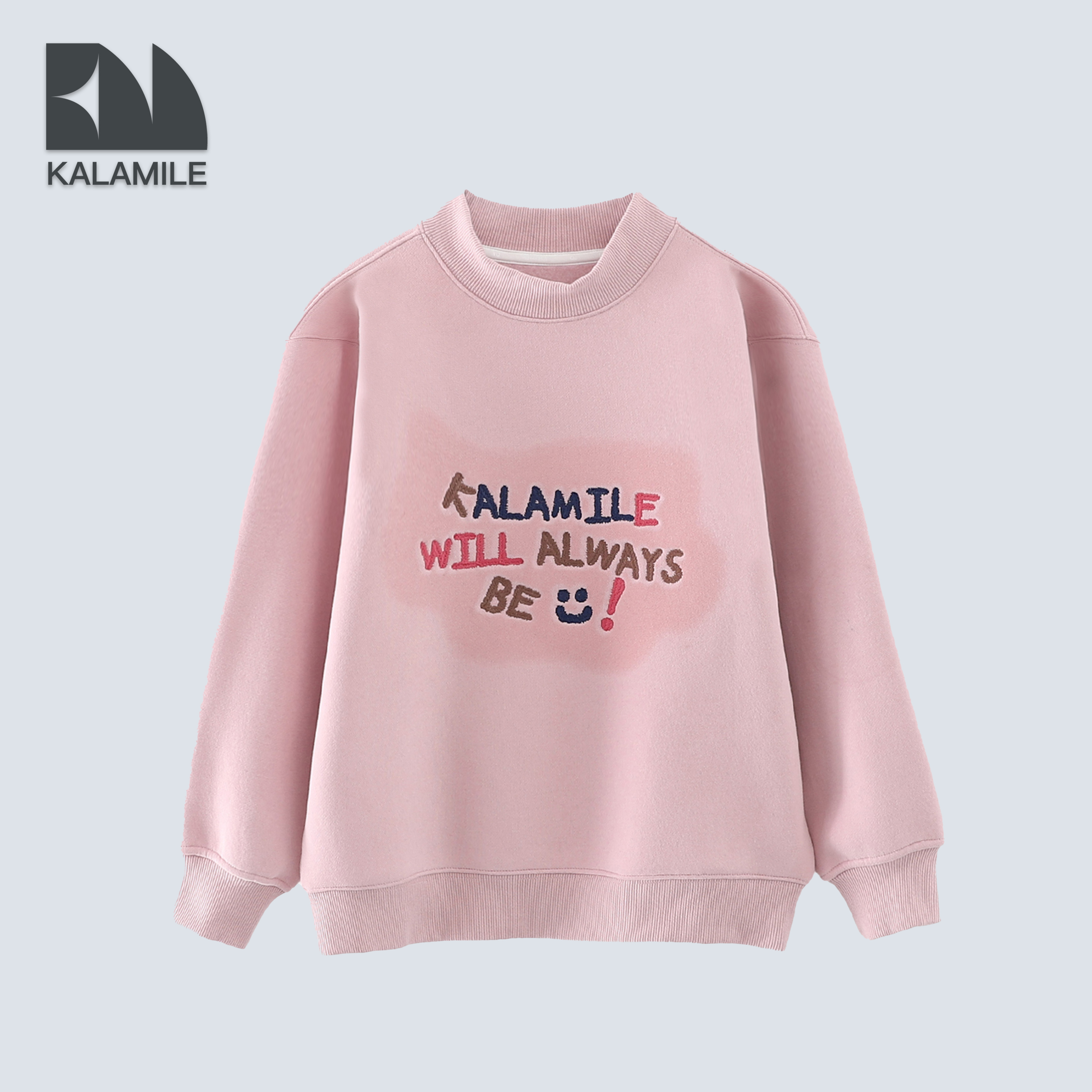 KALAMILE【悠闲派】儿童冬季拉毛新款字母印花休闲套头卫衣1129B