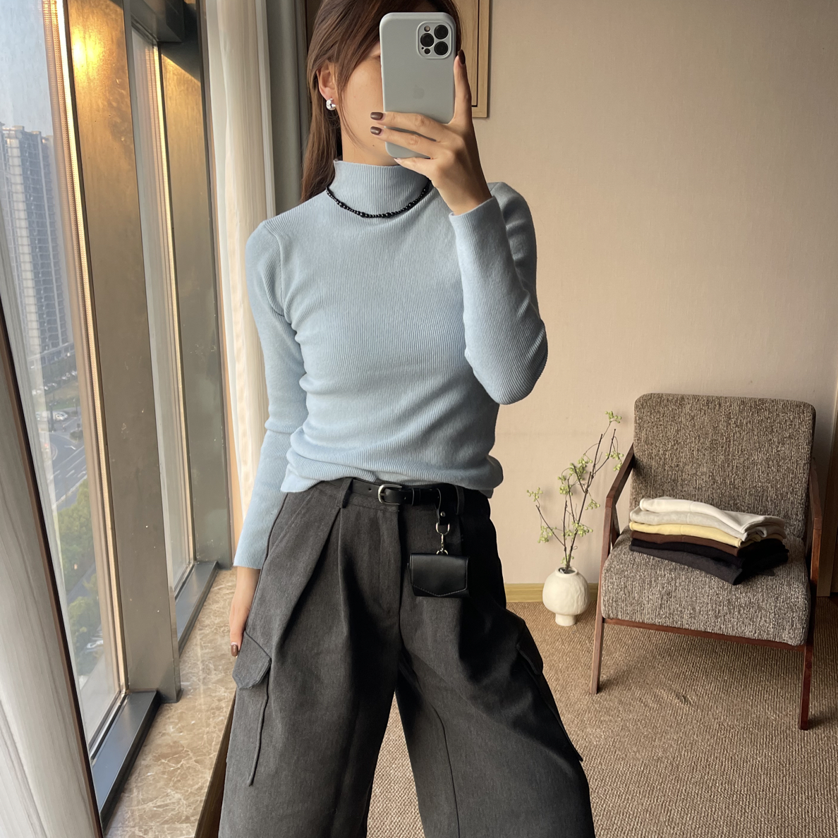 秋冬必备半高领打底衫