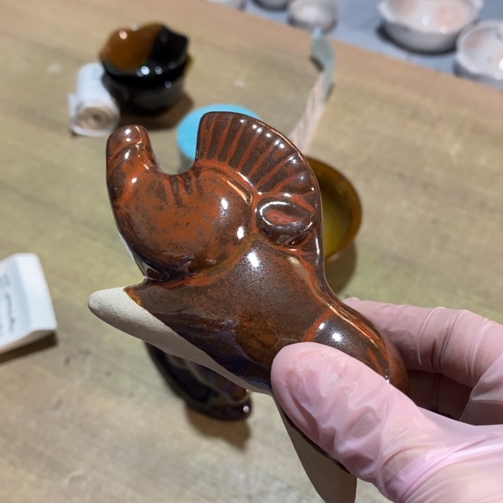 瓷片七厂窑变野猪