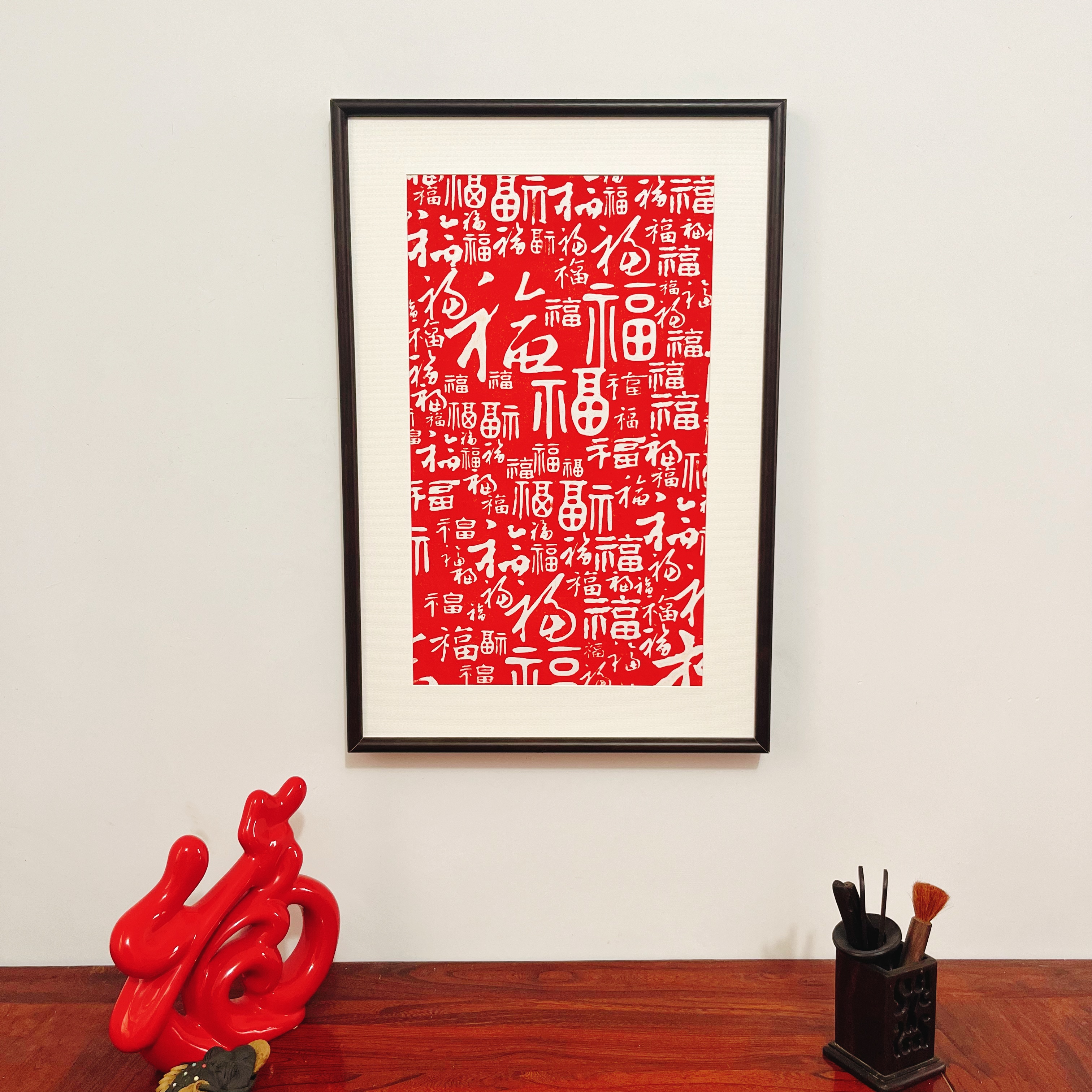 新中式 纯手工拓片 装饰画 非印刷品 尺寸42/62cm