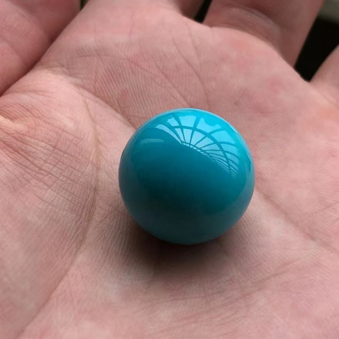 原矿绿松石玉化圆珠