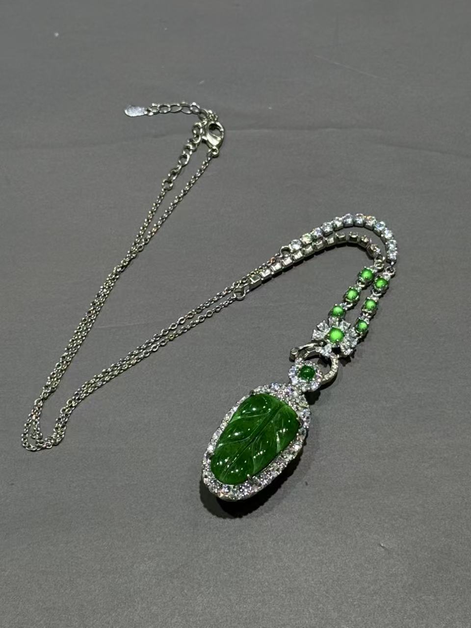【菲菲】翡翠叶子套链@k【配链】