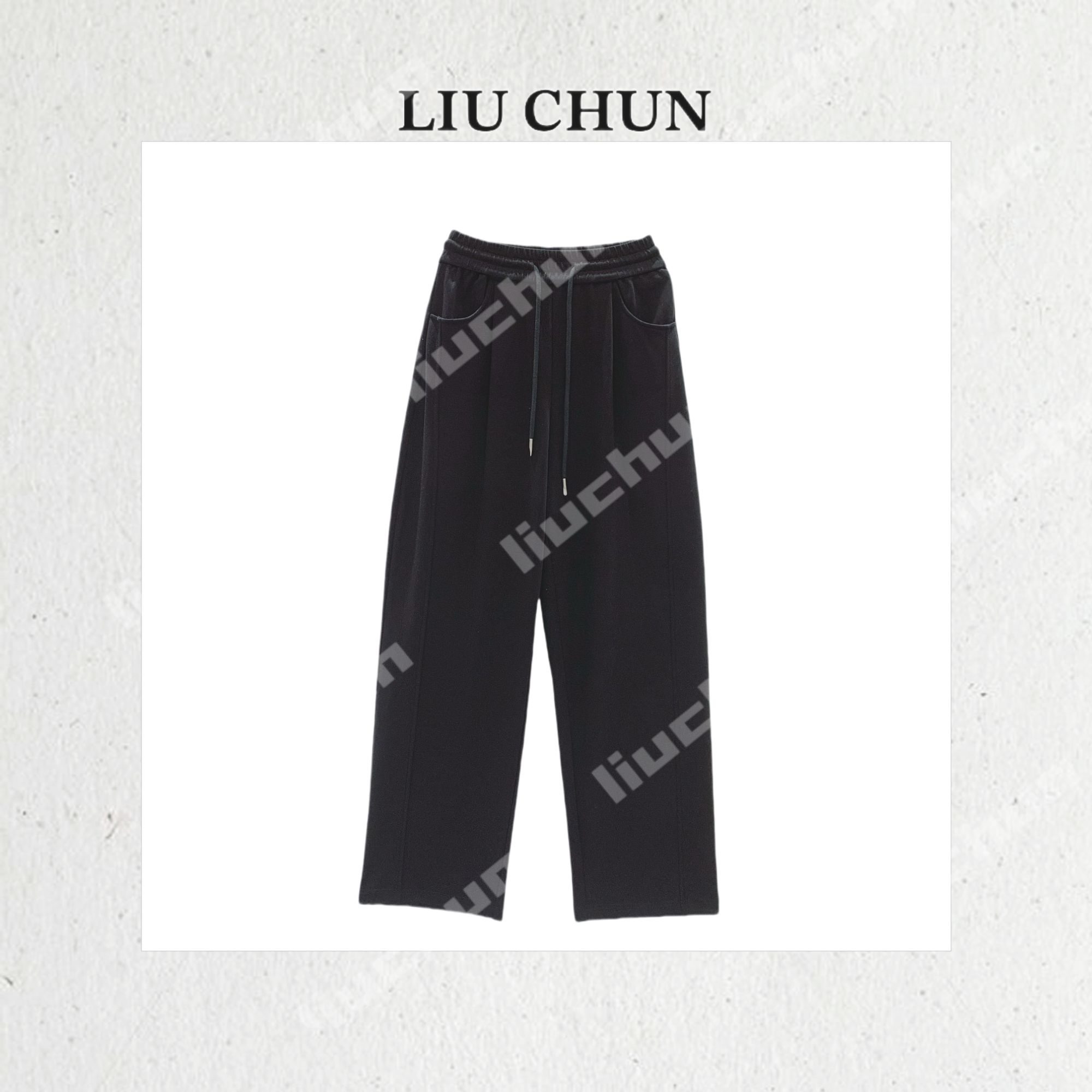 【纯色线条】CHUN家夏款抽绳阔腿裤