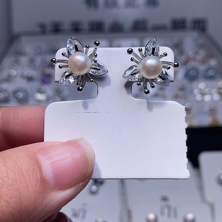 耳饰淡水珍珠银S925镶嵌
