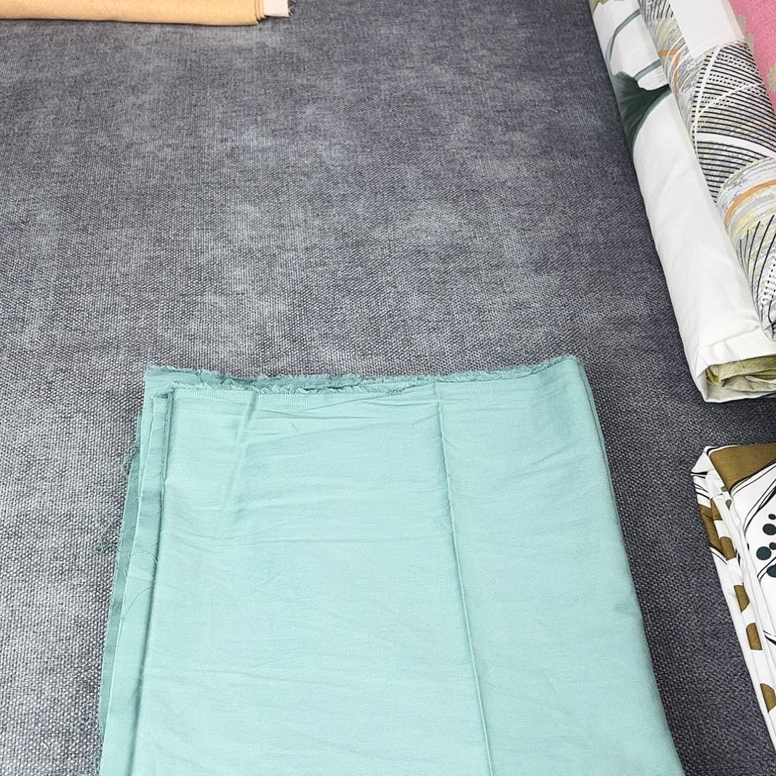 鹿毛绿色纯色天丝清库存