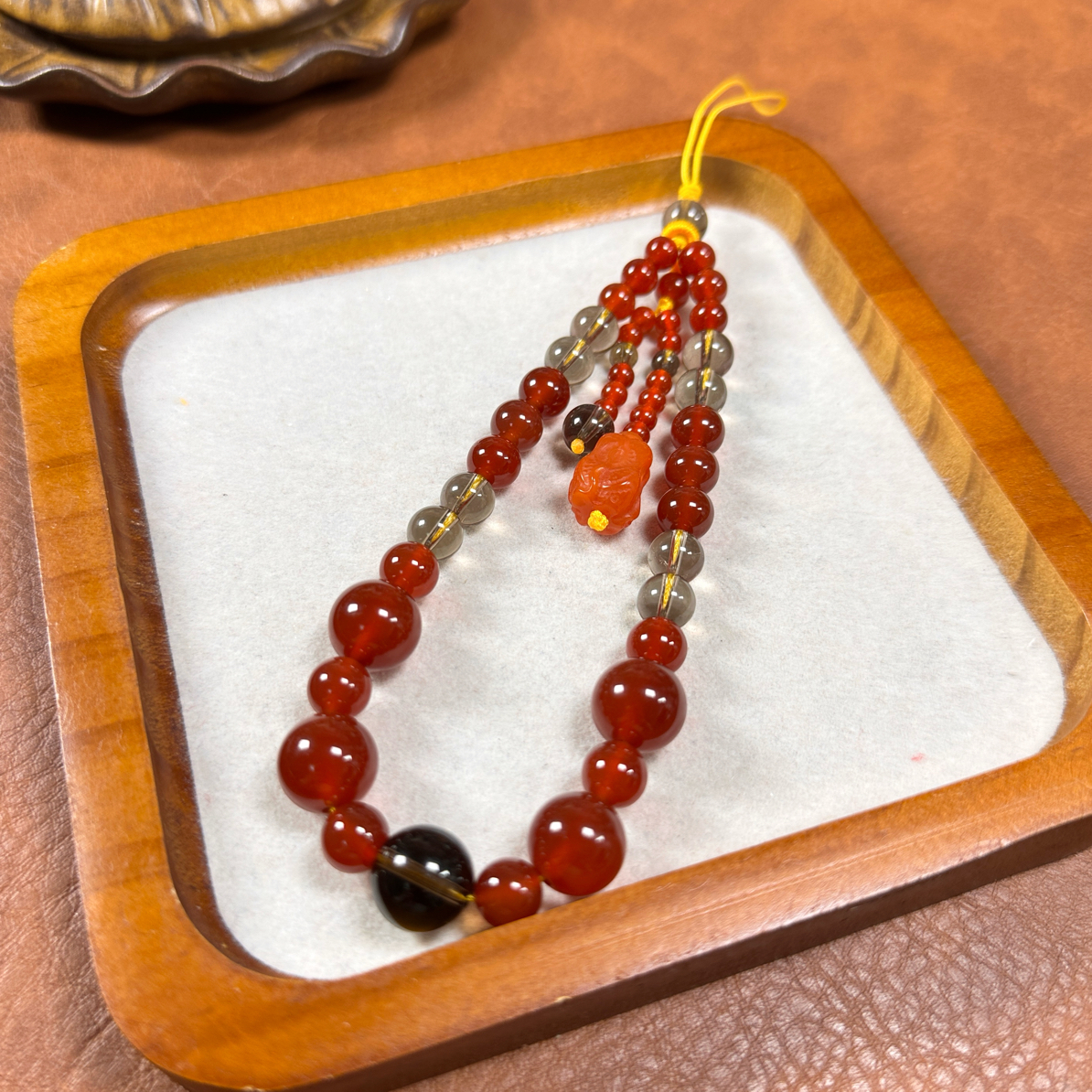 原创手作|红色手机链挂链挂绳腕链挂件许研同款