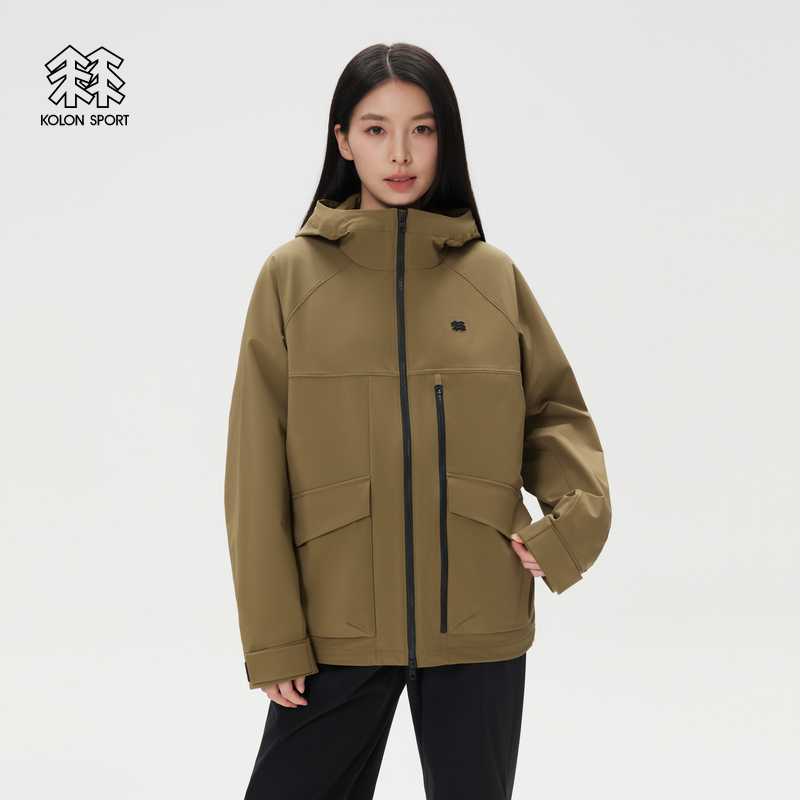 KOLON SPORT可隆软壳衣防风透湿男女同款可收纳式弹力软壳夹克