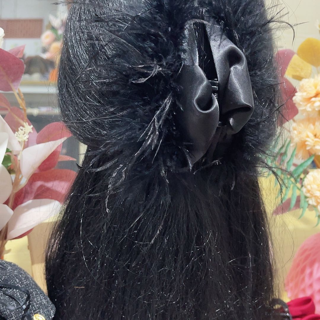 皮质铁合金蝴蝶结发夹