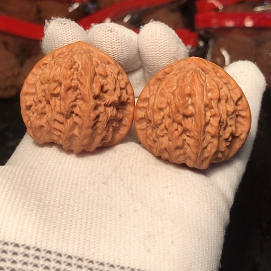 文玩核桃把件三角白39