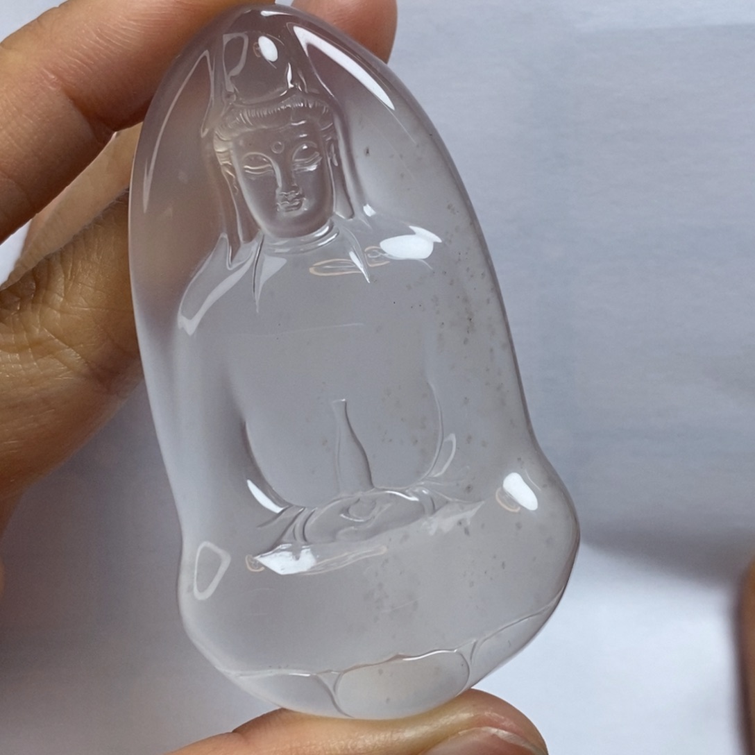 石英质玉观音未镶嵌@**年