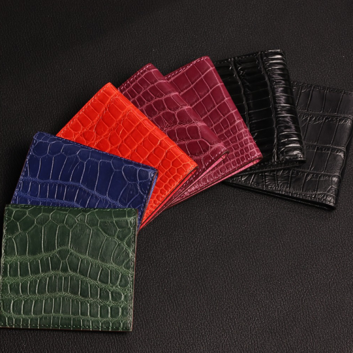 欧版对折卡包简易钱包鳄鱼皮