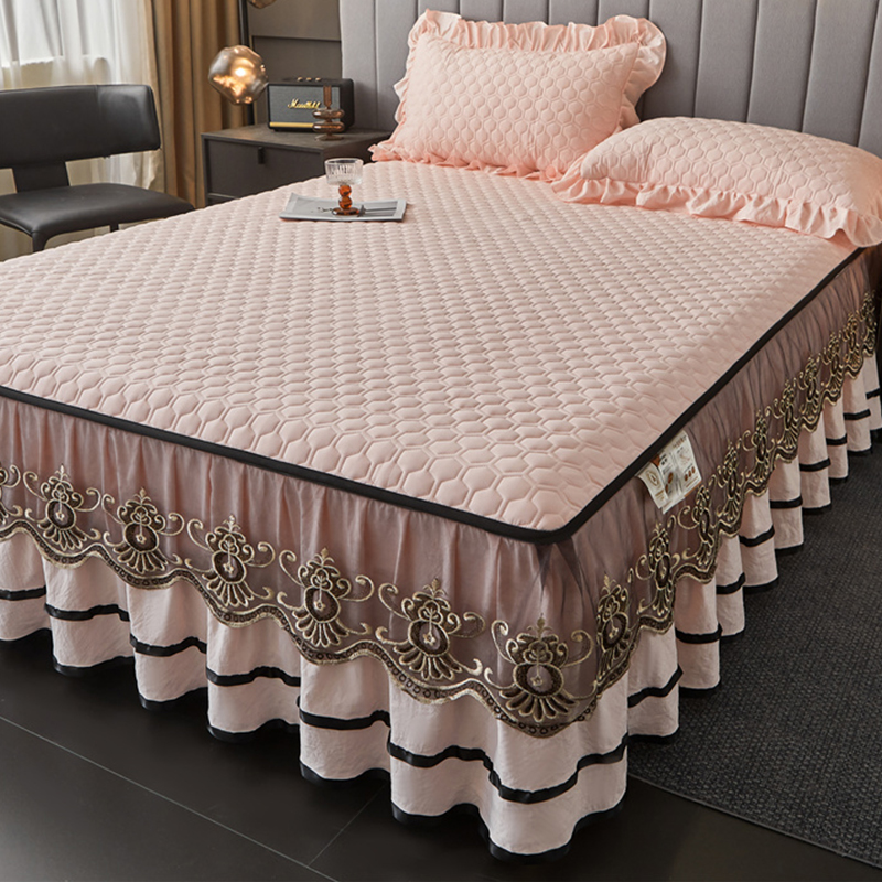 花边可拆卸床裙2025新款刺绣花边床笠床裙二合一可水洗四季通用