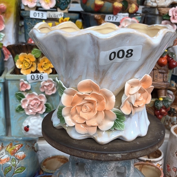 紫砂花盆粗陶材质多肉花盆