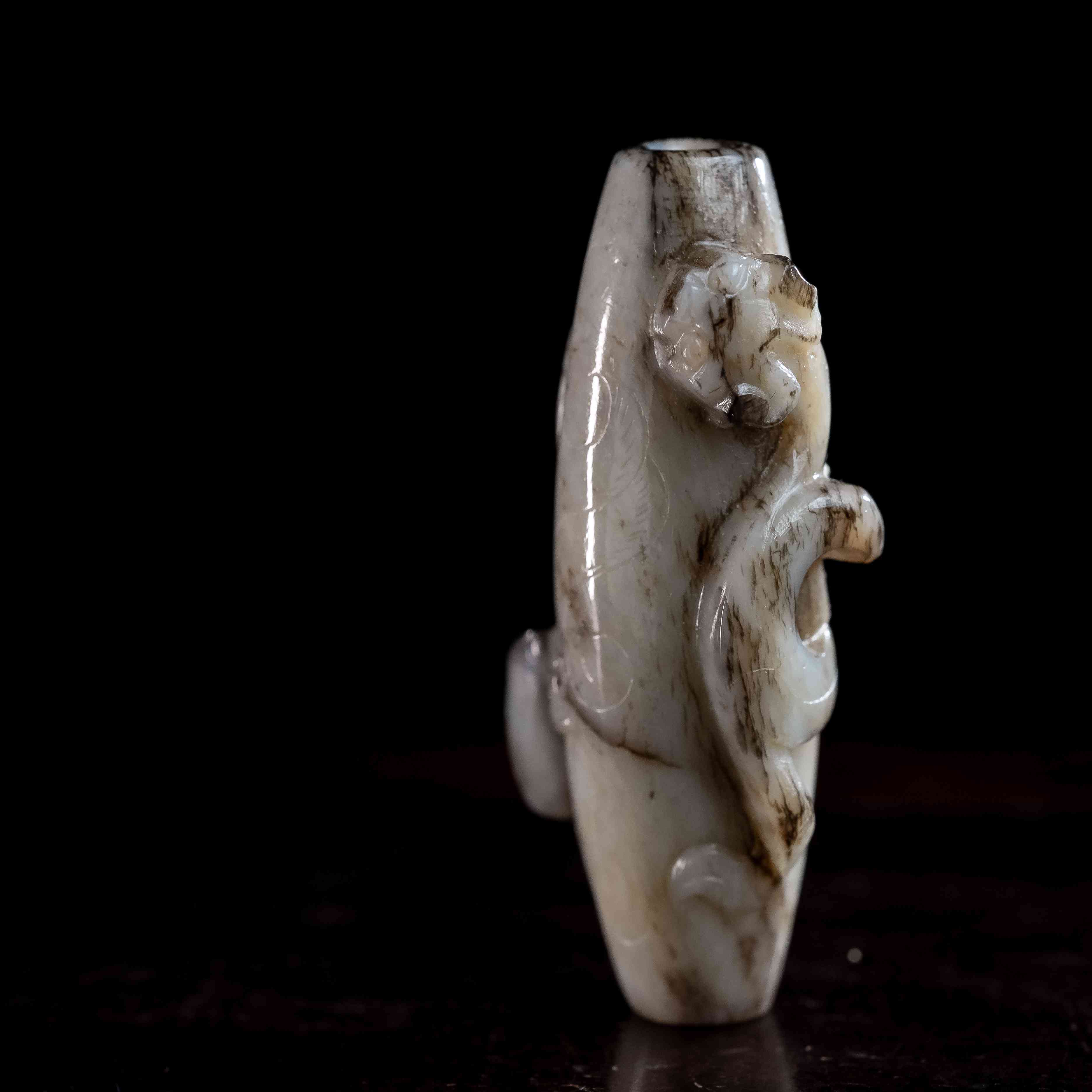 1878明代和田玉龙纹玉珒2435