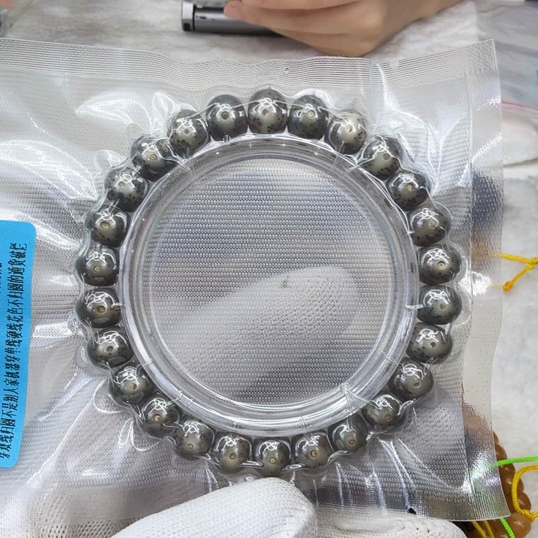 星月菩提手串7高端黑冰星月菩提单圈苹果园10×8