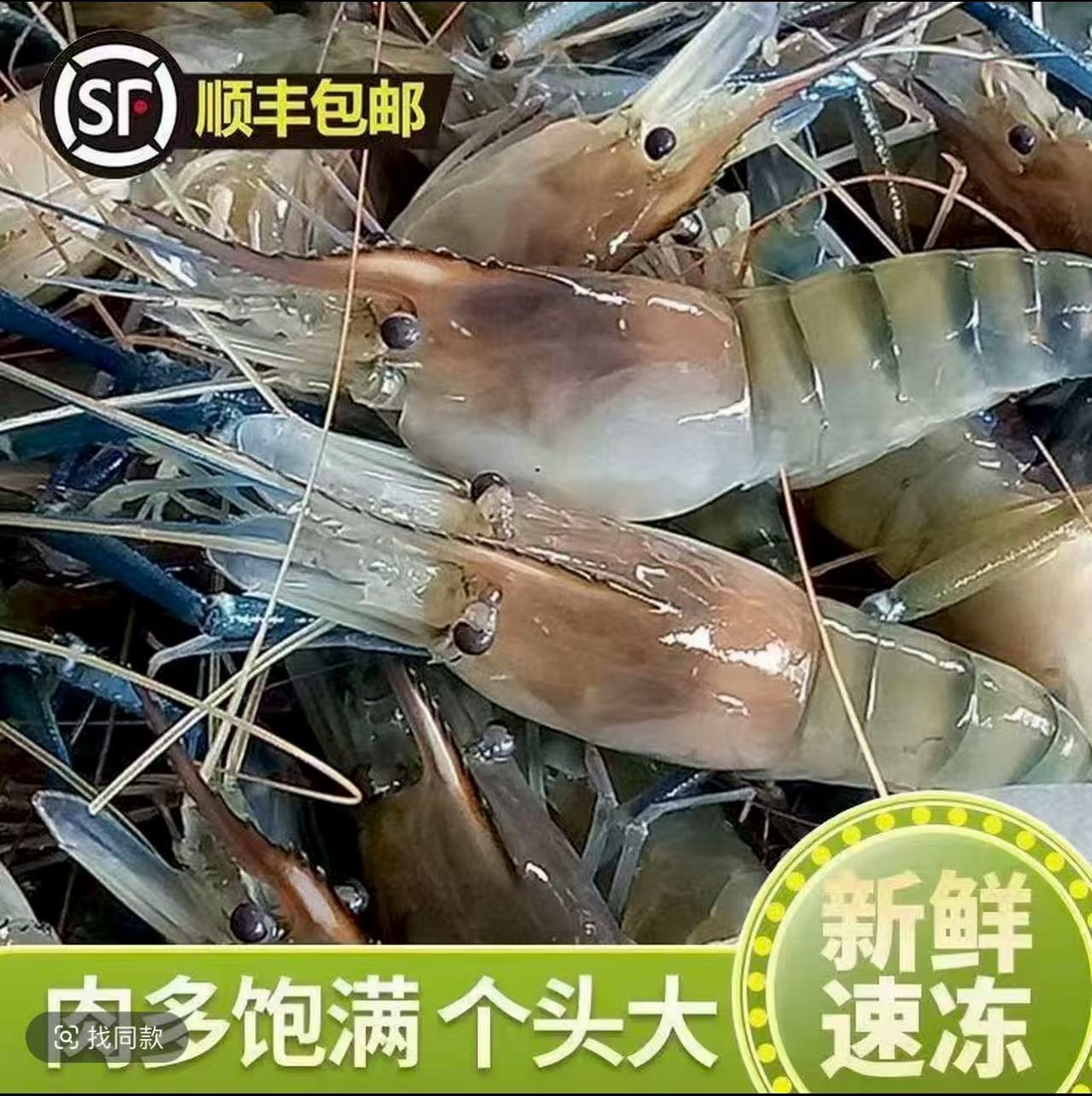 新鲜液氮速冻罗氏虾 15-20只/斤 到手3斤 顺丰冷链包邮