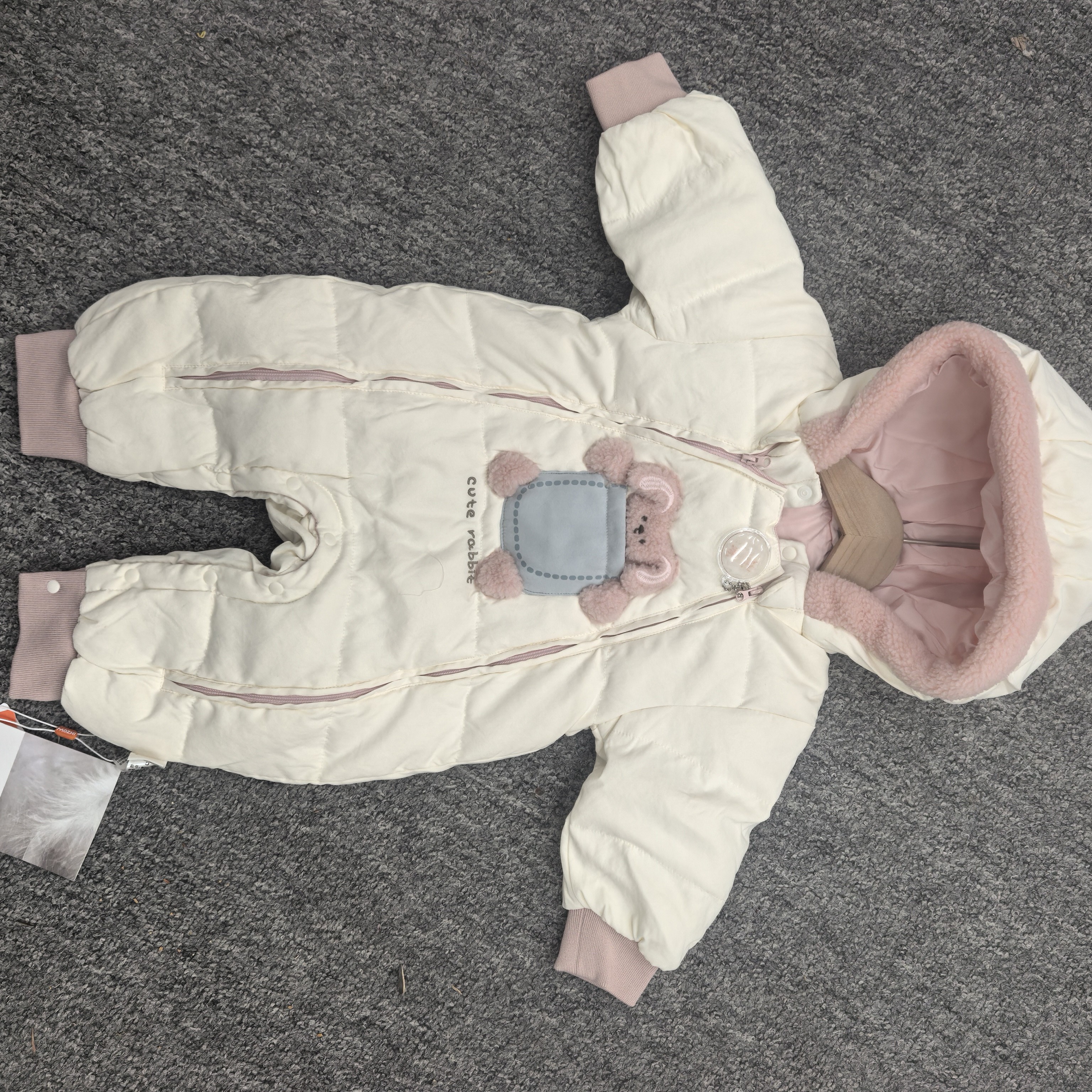 新生儿秋冬装连体衣加厚男宝宝加绒外套爬服外出服56344