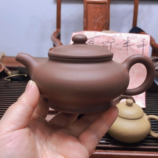 紫砂茶壶半手扁宫灯