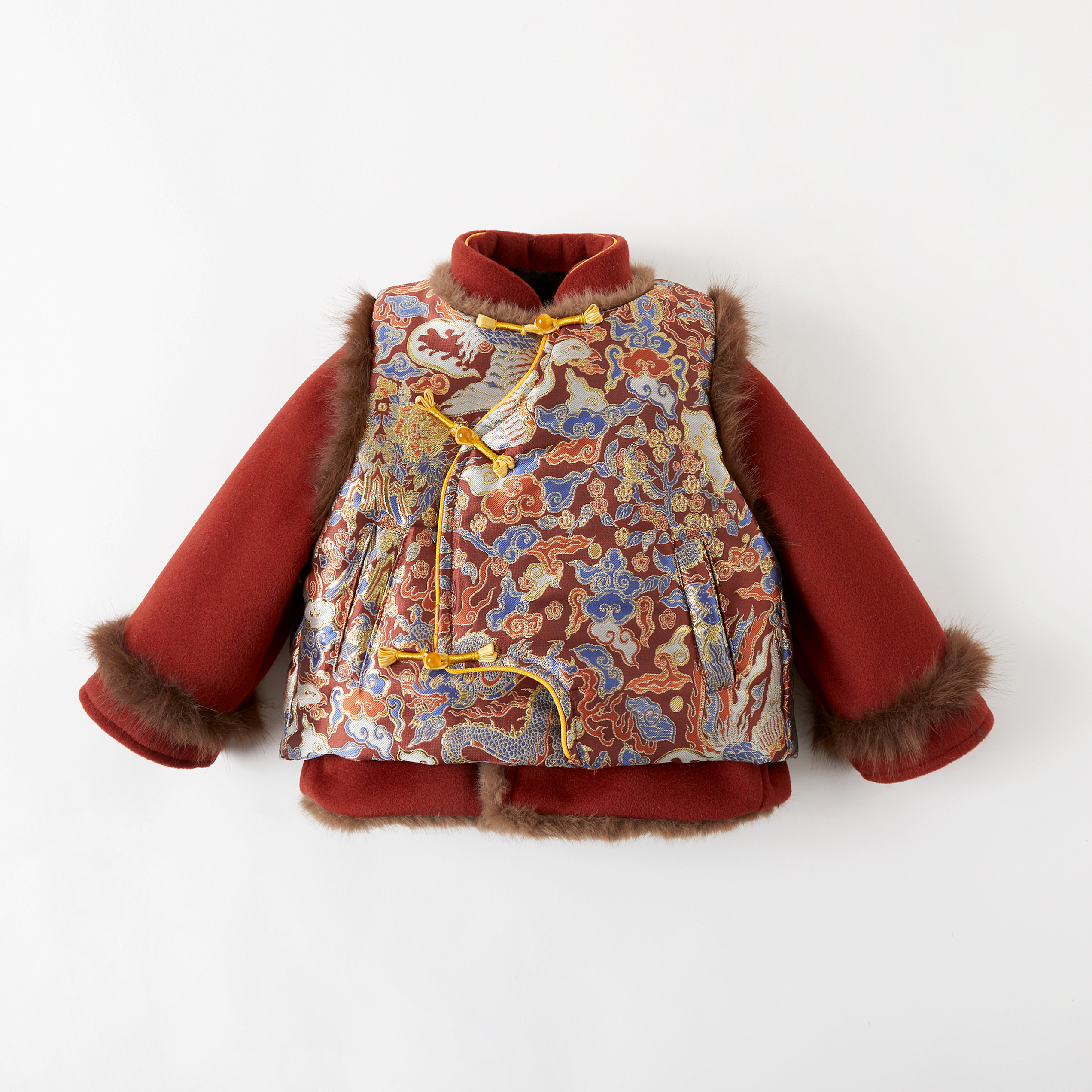 之一【龙凤呈祥】壹号2024冬季儿童新中式拜年服棉服MJD245021