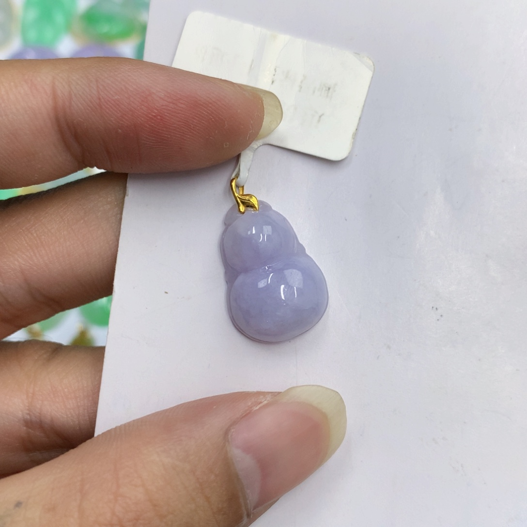 颈饰18K金镶嵌翡翠翡翠