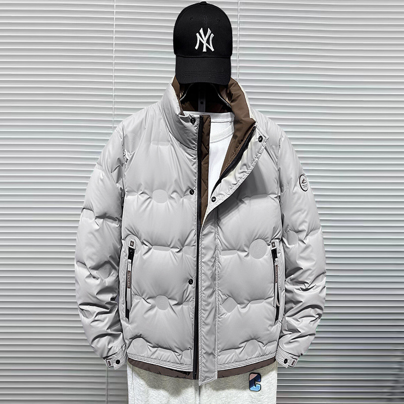 冬季直播爆款羽绒服男短款潮牌潮流工宽松大码白鸭绒加厚保暖装棒