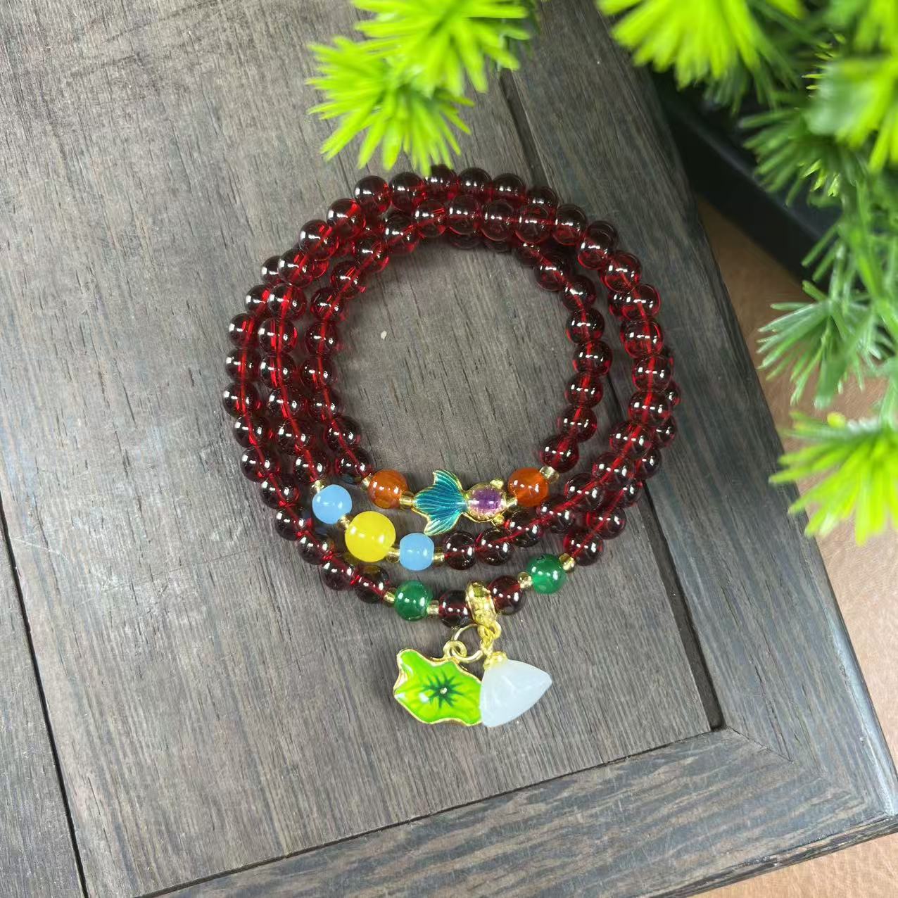 金鱼石榴石多圈手串（无礼盒）1044