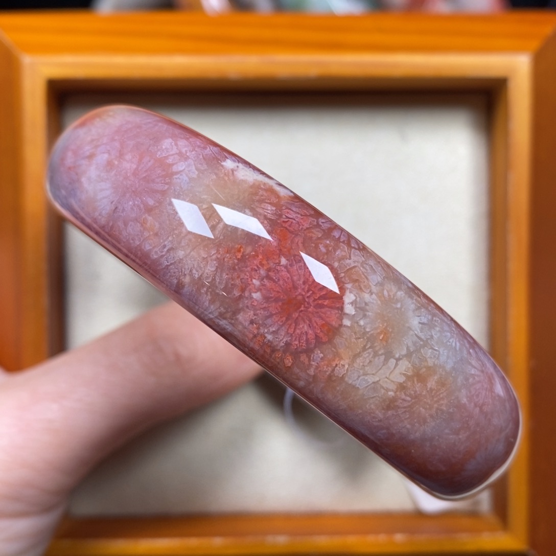 硅化珊瑚（珊瑚玉）未镶嵌手镯圈口57.5