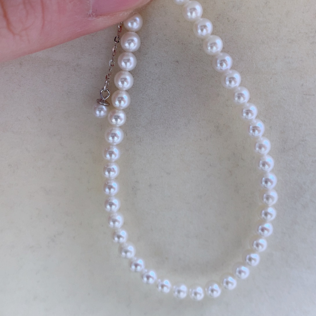 淡水珍珠4-4.5mm 小米手链银S925镶嵌