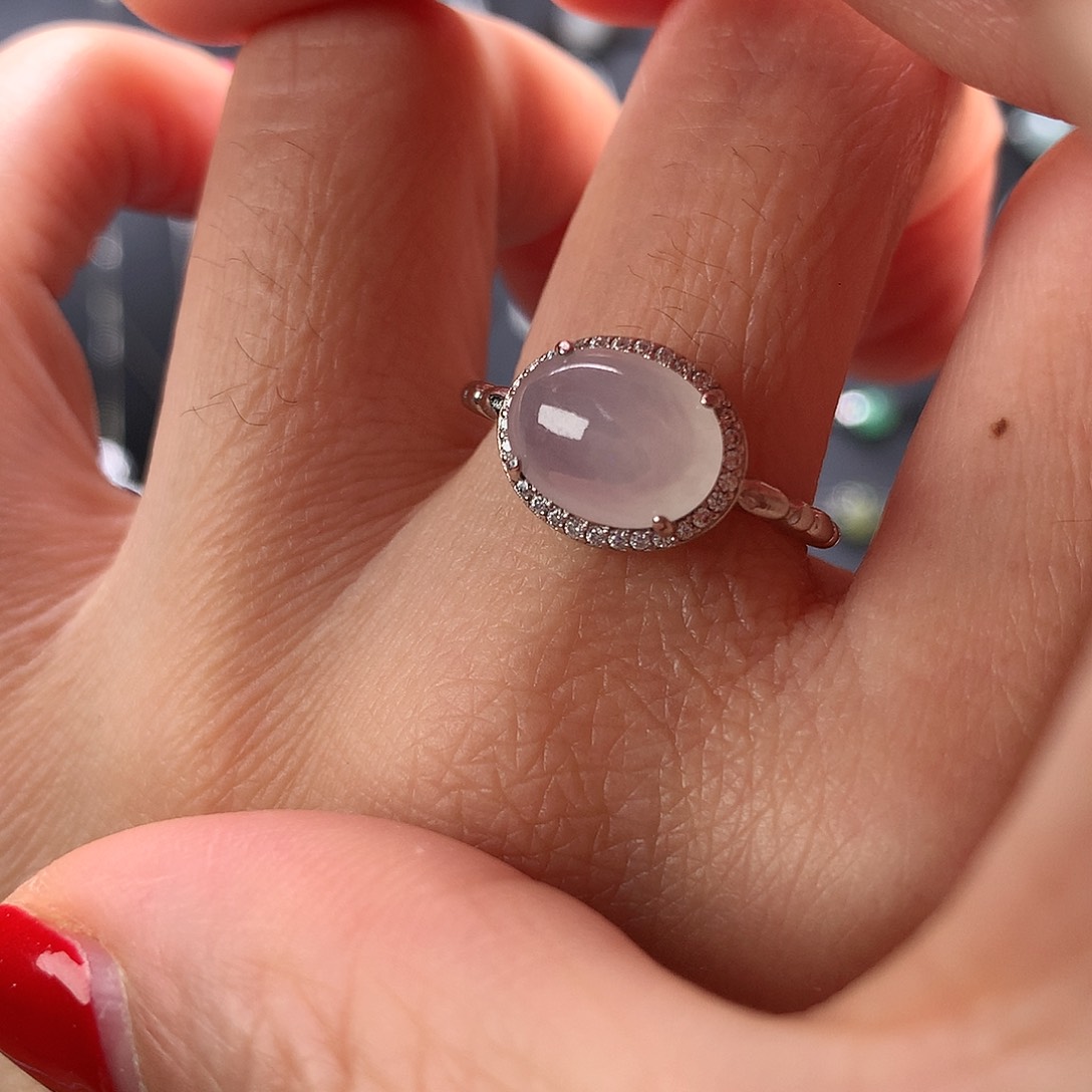 翡翠颈饰银S925镶嵌戒指