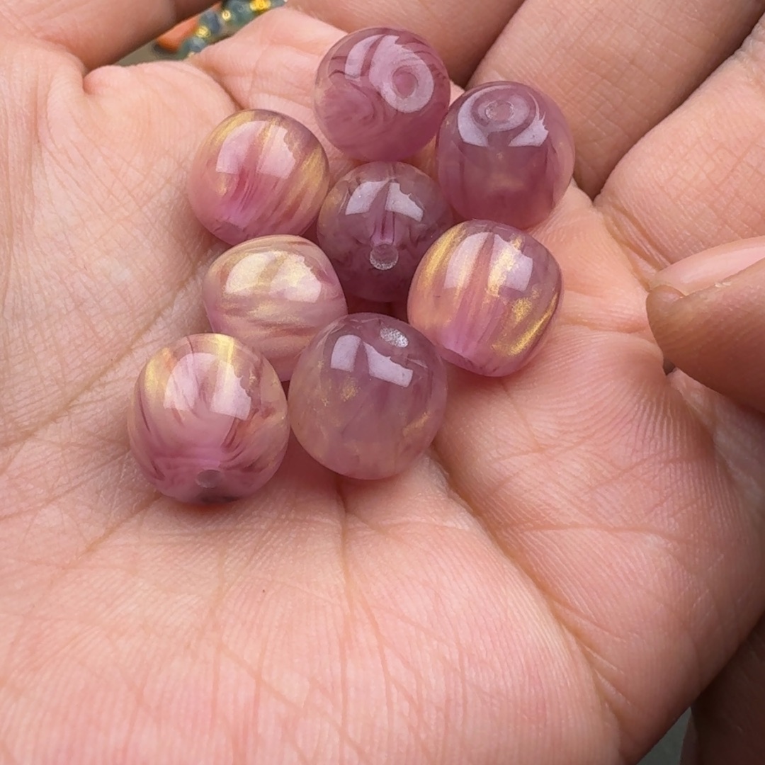 欧泊合金笔搁粉黛金砂一颗随机发12mm