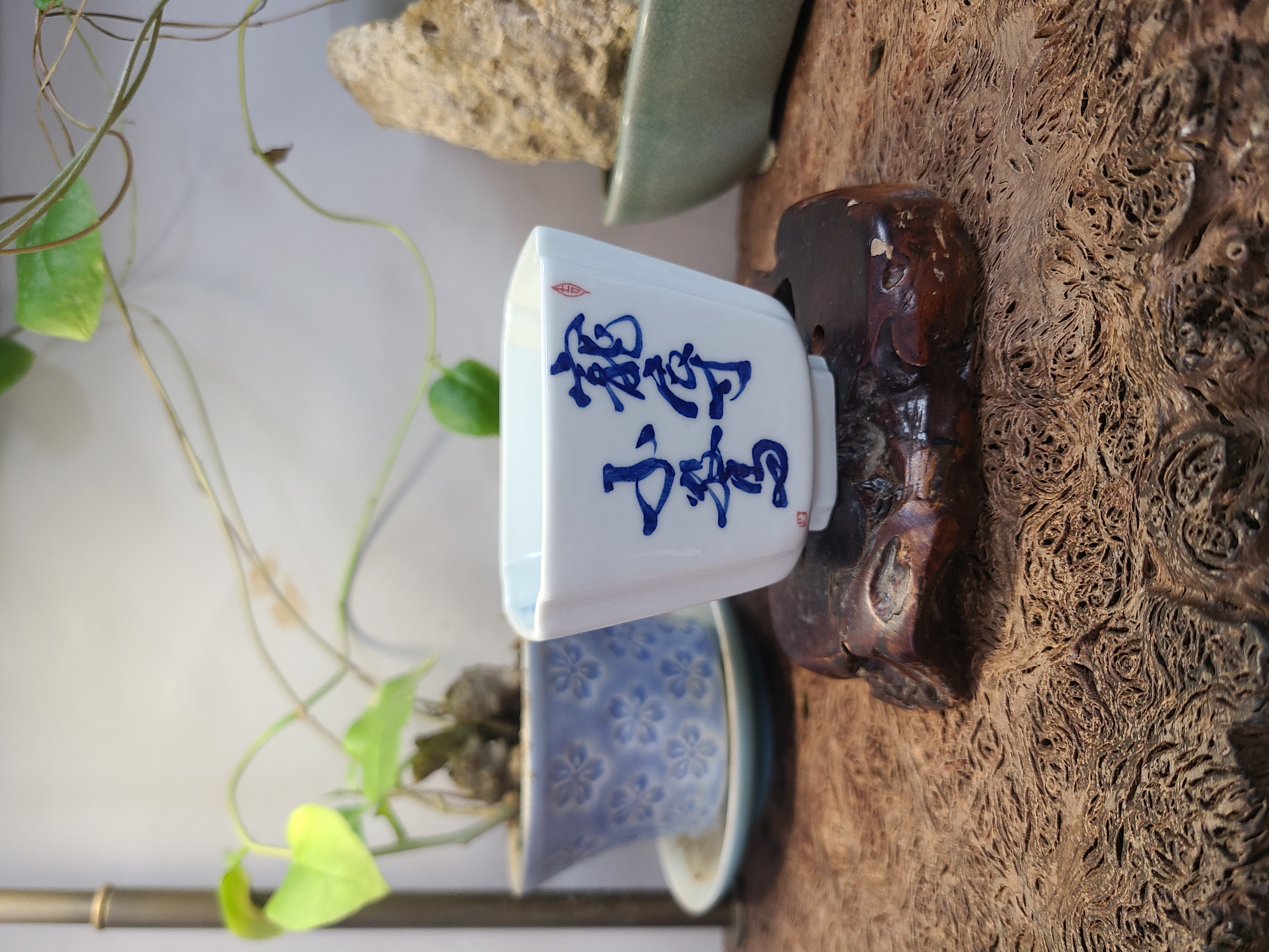 四方杯【宠辱不惊】~望天上云卷云舒茶杯瓷杯白瓷品茗杯陶瓷茶具