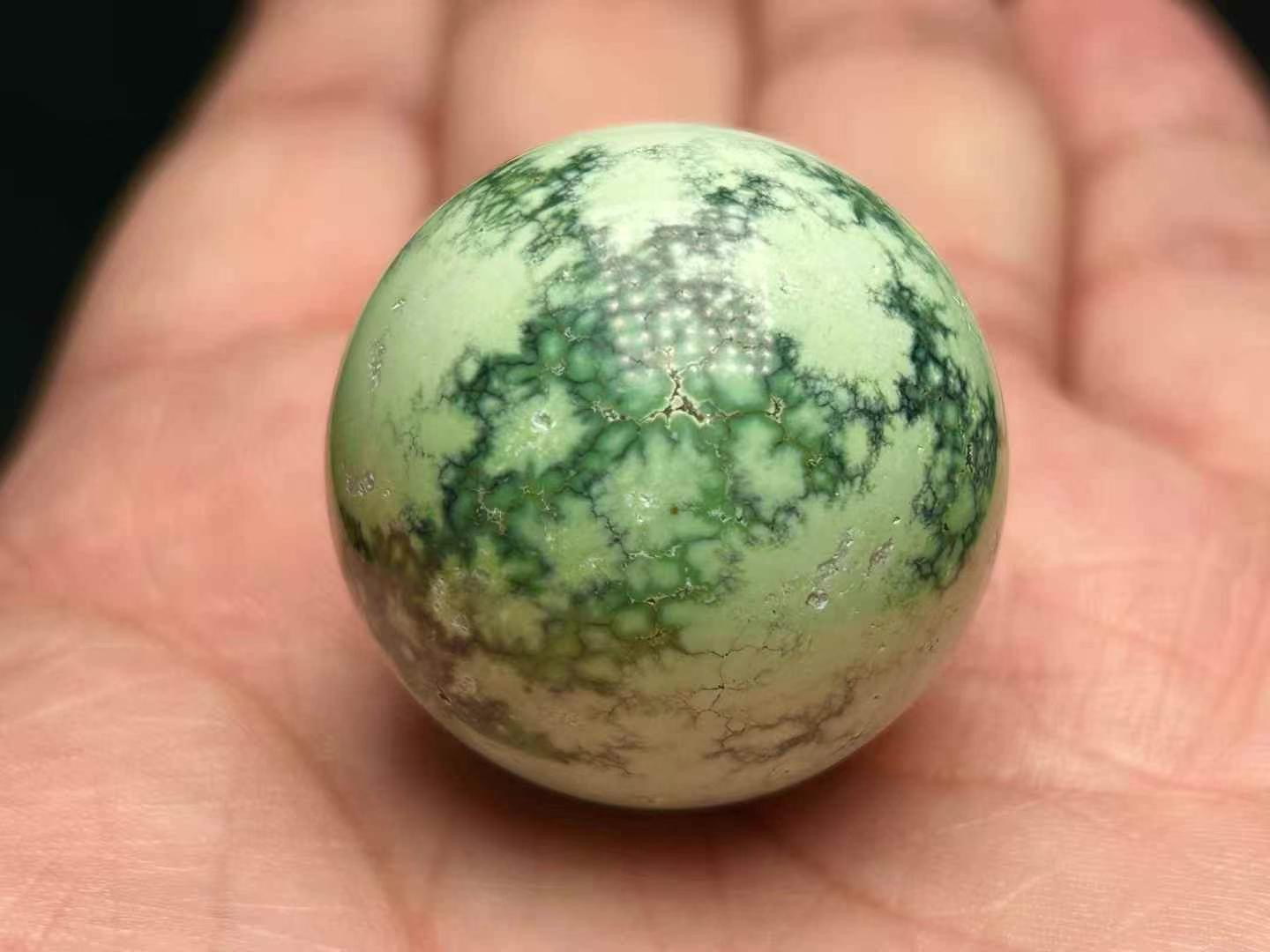 精美原矿高瓷正宗菜籽黄绿松石30大圆珠，天然色泽纹路，灵动感十足