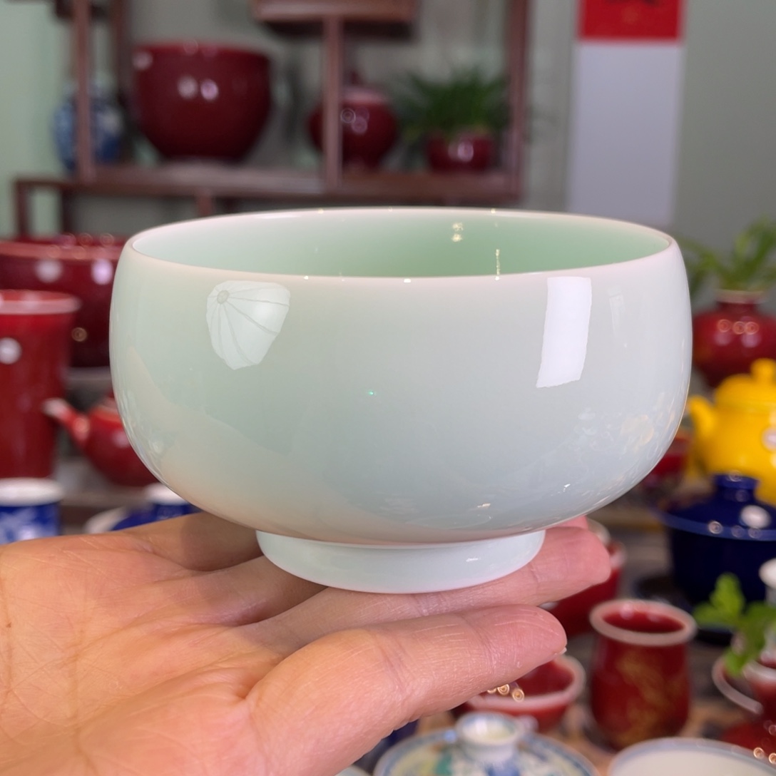 清欢雅玩原矿影青精品大禅定杯