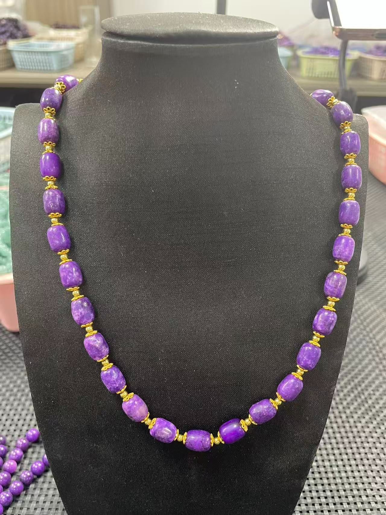 Z36夜莺紫8M项链女款主播推荐一件奇石