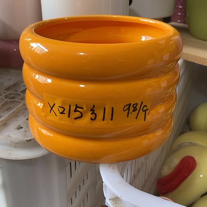 陶盆有孔 瑕疵针孔漏釉介意勿拍 口高