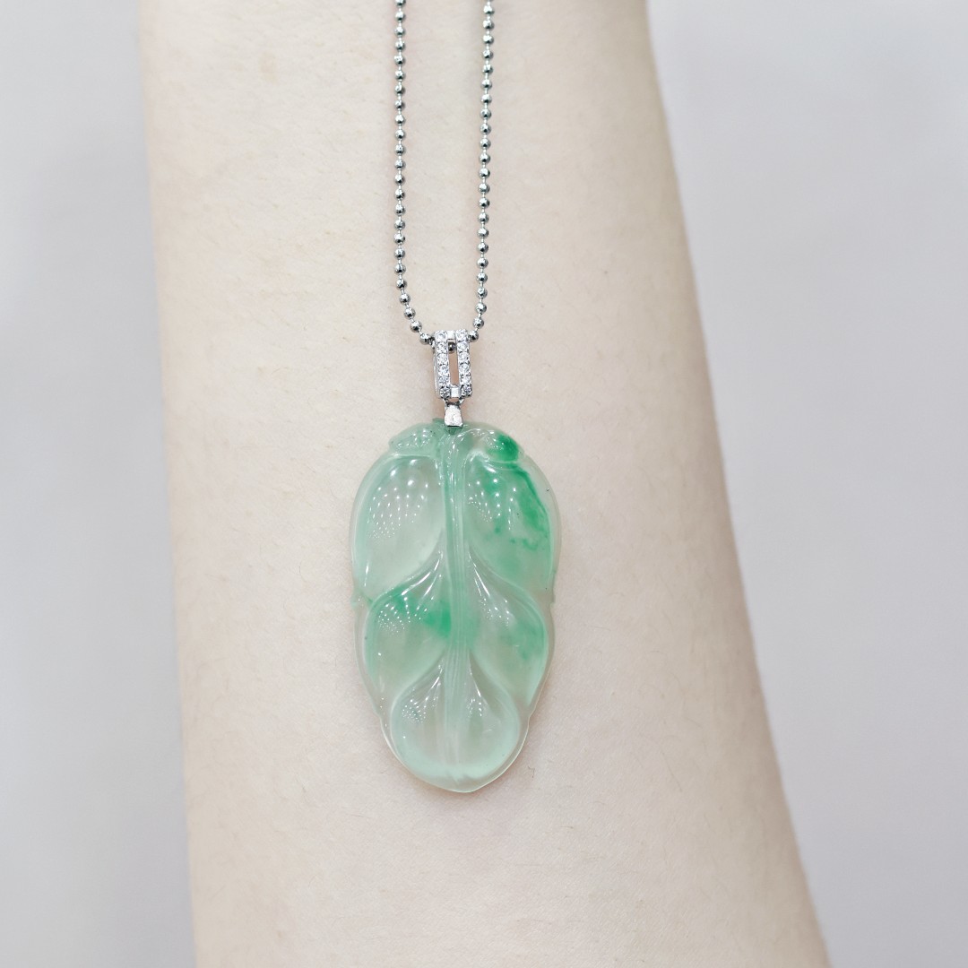 小叶子｜天然非洲翠吊坠｜S925｜颜色深浅请备注|多样性发货 发其一｜