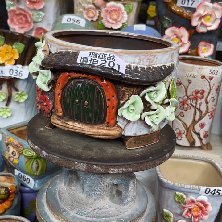 紫砂花盆粗陶材质多肉花盆201