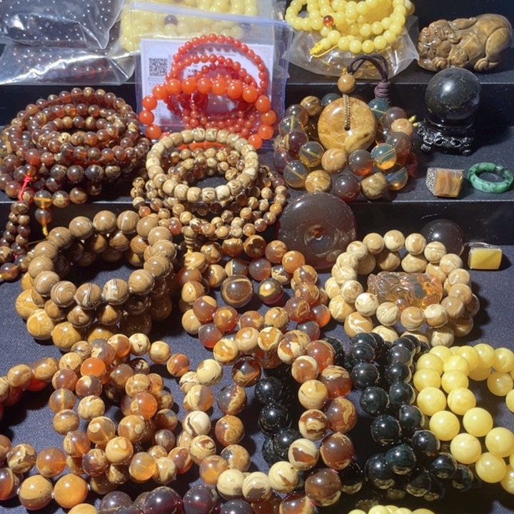 琥珀未镶嵌手链纯天然缅甸琥珀