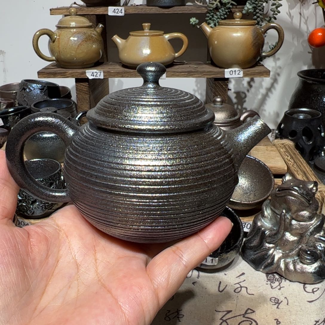 壶伄*建水紫陶紫泥柴烧壶