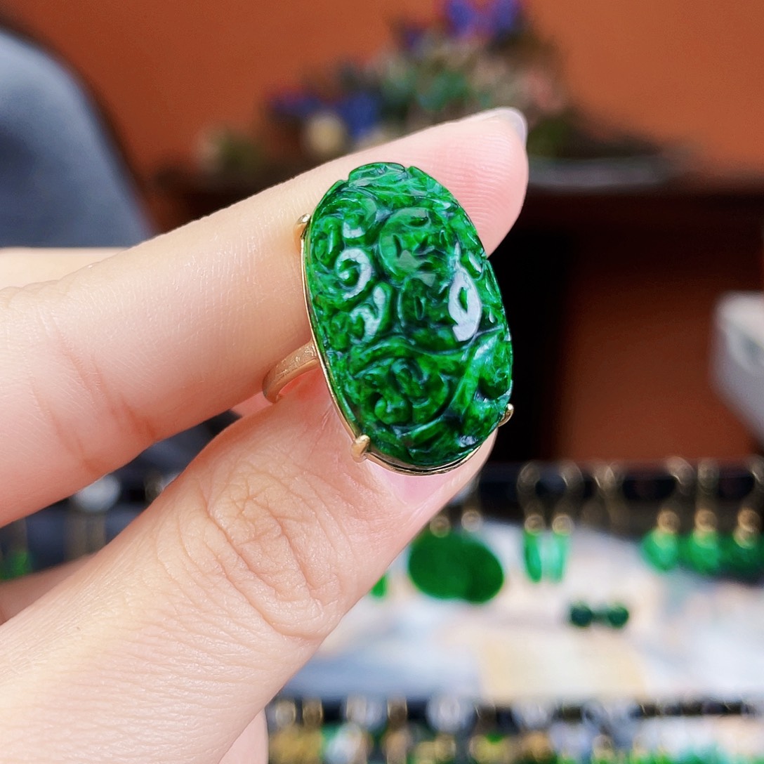 翡翠银S925镶嵌耳饰