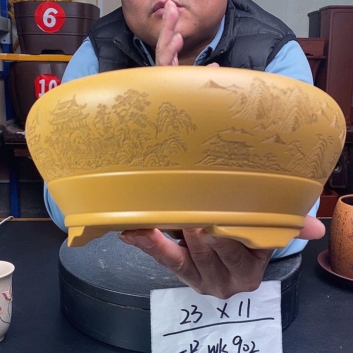 紫砂花盆货号一只WK902