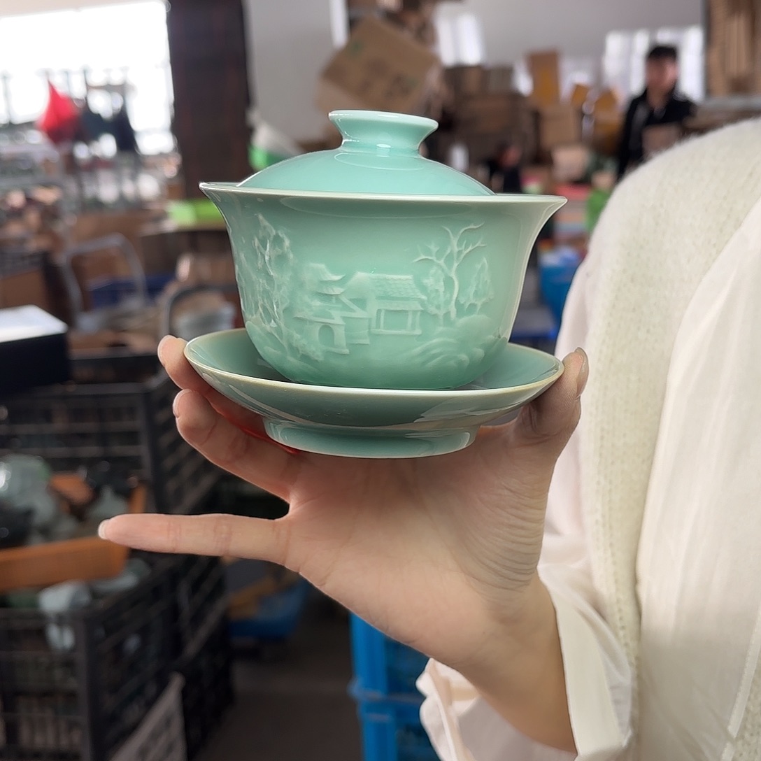龙泉云间青瓷小米茶器