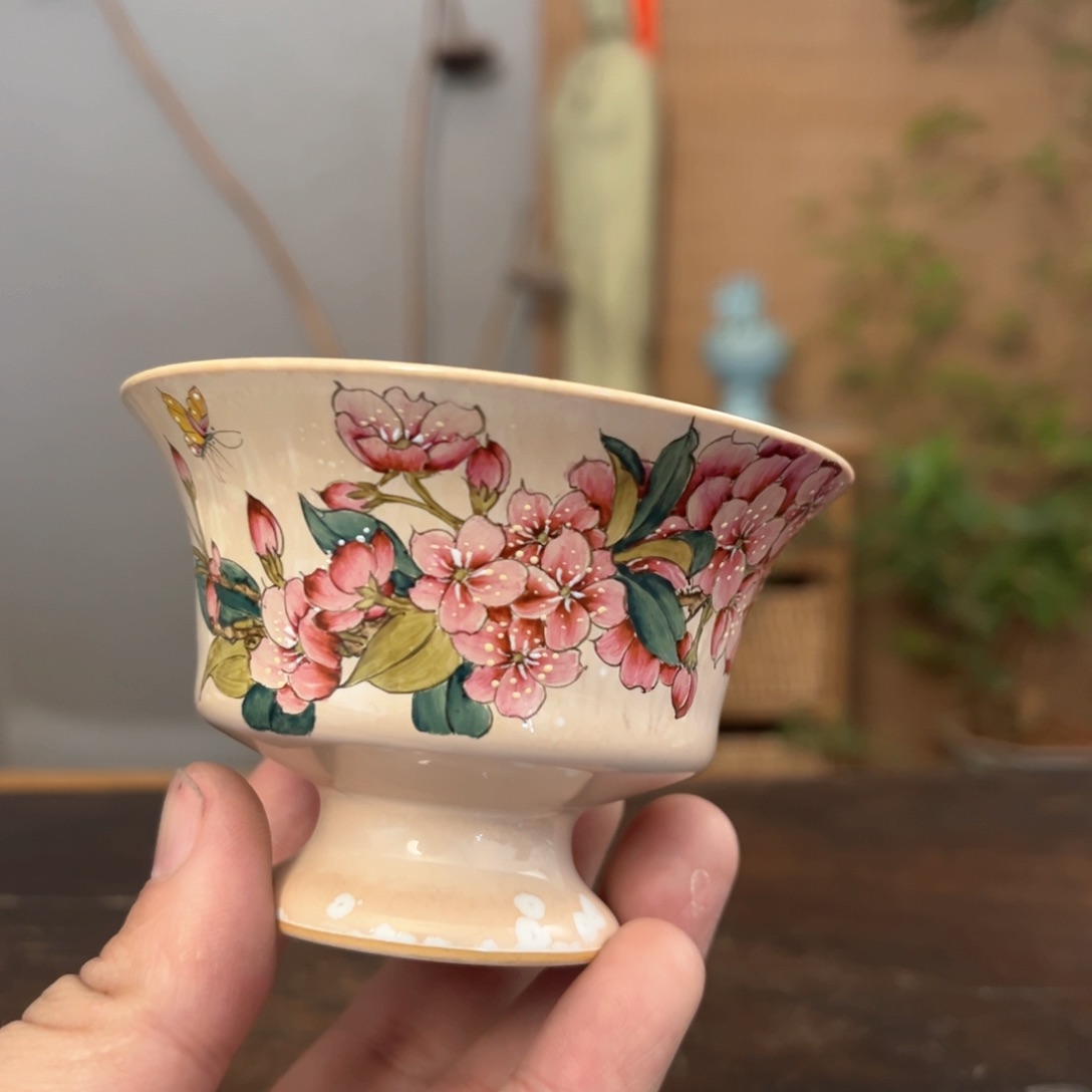 杯柴烧手工手绘陶瓷